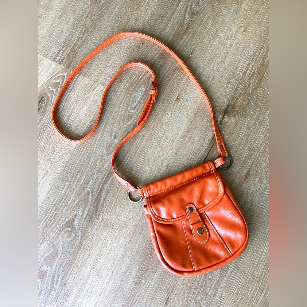 Mark Mini Cross Body Orange Bag Polyester 78% Rayon 22% Good Condition